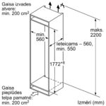 Iebūvējams ledusskapis ar saldētavu Bosch Serie | 2, 177.2×54.1cm, sliding hinge, KIV87NSF0