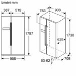 Ledusskapis ar saldētavu Bosch Serie | 4, American side-by-side, 178.7x90.8cm, KAN93VIFP