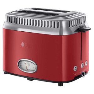 Grauzdiņu tosteris Russell Hobbs Retro Ribbon Red 21680-56, 1200W, diviem grauzdiņiem