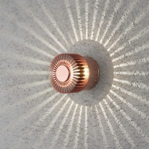 LED fasādes gaismeklis Konstsmide Monza High Power 3W, 160lm, 3000K, IP54, Alu, Copper