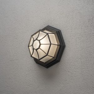 Fasādes sienas gaismeklis Konstsmide Flush Light E27, IP23, Max. 60W, Alu, Matt Black