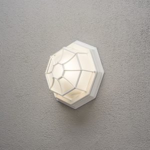 Fasādes sienas gaismeklis Konstsmide Flush Light E27, IP23, Max. 60W, Alu, Matt White