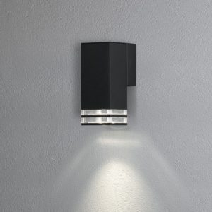 Fasādes sienas gaismeklis Konstsmide Pollux GU10, IP44, Max. 7W, 19cm, Alu, Black