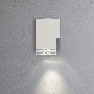 Fasādes sienas gaismeklis Konstsmide Pollux GU10, IP44, Max. 7W, 19cm, Alu, White
