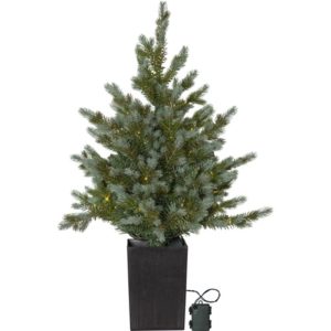 Āra mākslīgā egle ar LED gaismām Star Trading Greyland, 90cm, 80LED, WW, IP44, 3xAA