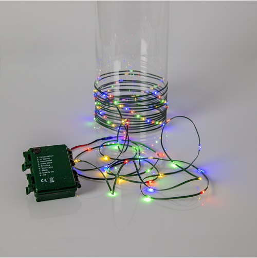 LED āra virtene nano stieple Star Trading Dew Drop micro, 7.2m, 96LED, MC, IP44, 3xAA, ar taimeri