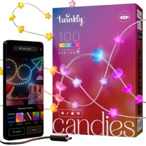 Viedā LED lampiņu virtene Twinkly Candies Stars, Gen II, 6m, 100LED, IP20, BT+WiFi, USB-C