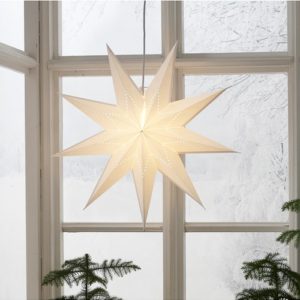 LED dekorācija Zvaigzne Star Trading LYSA, balta, 60cm, E14, Max. 25W, IP20