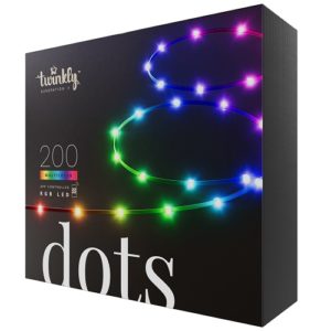 Viedā LED lampiņu virtene Twinkly Dots RGB, Gen II, 10m, 200LED, IP20, BT+WiFi, ar aplikāciju