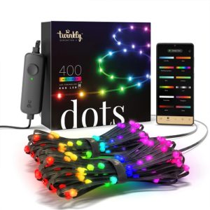 Viedā LED lampiņu virtene Twinkly Dots RGB, Gen II, 20m, 400LED, IP20, BT+WiFi, ar aplikāciju