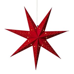LED dekorācija Zvaigzne piekarama Konstsmide 7 Points Velvet, 78cm, E14, Max. 25W, IP20, sarkana
