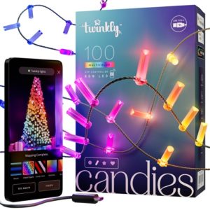 Viedā LED lampiņu virtene Twinkly Candies Candles, Gen II, 6m, 100LED, IP20, BT+WiFi, USB-C