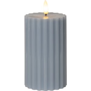 LED vaska svece Star Trading Flamme Stripe, 15cm, 2xAA, IP20, ar taimeri, zila
