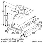 Iebūvējams tvaika nosūcējs Bosch Serie | 4 telescopic, 60cm, DFS067A51, sudraba