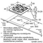 Iebūvējama gāzes plīts virsma Bosch Serie | 6, 60cm, PPP6A6B20, rūdīta stikla/melna