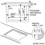 Iebūvējama gāzes plīts virsma Bosch Serie | 6, 60cm, PPP6A6B20, rūdīta stikla/melna