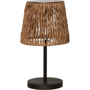 LED galda lampa ar saules bateriju Star Trading Cesta, 48cm, WW, IP44, Metāla/Rotangpalmas