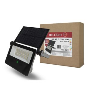 LED prožektors ar saules bat. un kustību sens. Bellight Floodlight Solar, 10W, 1300lm, 4000K, IP65