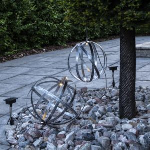 LED dārza gaismeklis ar saules bateriju Star Trading Astri, 25cm, WW, IP44, sudraba