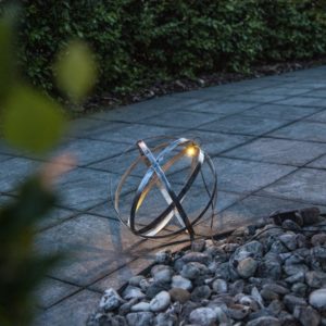 LED dārza gaismeklis ar saules bateriju Star Trading Astri, 30cm, WW, IP44, sudraba
