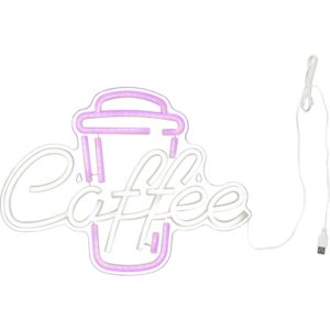 LED Neona zīme Star Trading Plexy Coffee, 5W, 40x30cm, Ropelight Neon, IP20, USB