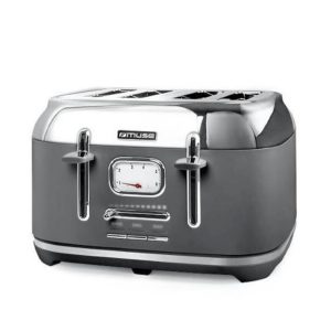 Grauzdiņu tosteris Muse Retro MS-131 DG, 1800W, Ner. tērauda/Pelēks, 4 grauzdiņiem