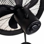 Grīdas ventilators Unold Black Steel, 50W, 1.2m, 3 ātrumi, Melns/Koka