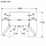 Ledusskapis ar saldētavu Bosch Serie | 4 French Door 183×90.5cm, Melns Ner. tērauda, KFN96AXEA