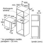 Iebūvējama mikroviļņu krāsns Bosch Serie | 4, 800W, 38cm, BFL520MB0, Melna