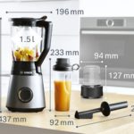 Blenderis ar piederumiem Bosch VitaPower Serie | 4, 1200W, 1.5l, MMB6177S, Sudraba