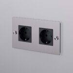 Kontaktligzda Buster + Punch London 2G SOCKET / STEEL, Schuko Type F, CSK-073444