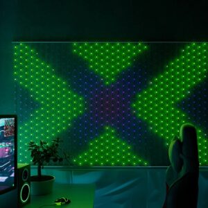 Viedā LED gaismas siena Twinkly Matrix Gaming Curtain, 480LED, 1x1m, RGB, IP20, Screen Mirroring