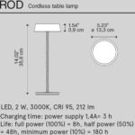 LED galda lampa uzlādējama Diesel Living with LODES ROD, 35.6cm, 2W, 212lm DIM, 3000K, IP54, Moss