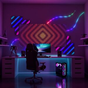 Viedā LED gaismas siena Twinkly Matrix Gaming Curtain, 480LED, 1x1m, RGB, IP20, Screen Mirroring