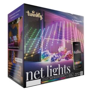 Viedā LED lampiņu virtene tīkls Twinkly Candies Pearls Net, 1.45x2.4m, 240LED, RGB, IP44, BT+WiFi