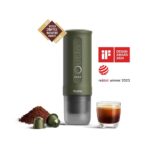 Bezvadu ceļojumu kafijas aparāts Outin Nano Portable Coffee Maker Forest Green, 92°C, 20bar, 7500mAh, Type-C