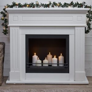 Āra LED virtene mākslīgās skujas Star Trading Garland Holly, 1.8m, 12LED, WW, IP44, 3xAA, ar taimeri