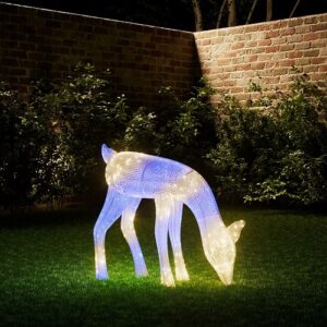 Viedā LED āra dekorācija Briedis Twinkly 3D Reindeers - Doe, 0.9m, 140LED, RGB+W, IP44, BT+WiFi