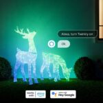 Viedā LED āra dekorācija Briedis Twinkly 3D Reindeers - Stag, 1.2m, 200LED, RGB+W, IP44, BT+WiFi