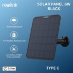 Saules uzlādes panelis bezvadu kamerām Reolink Solar Panel 2 SP2-B, 6W, Type-C