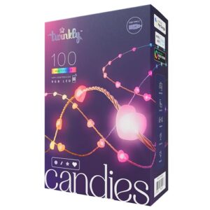 Viedā LED lampiņu virtene Twinkly Candies Hearts, Gen II, 6m, 100LED, IP20, BT+WiFi, USB-C