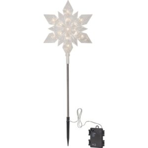 LED āra dekorācija sniegpārsla Star Trading Flocke, 48x20cm, 13LED, 3xAA, ar taimeri