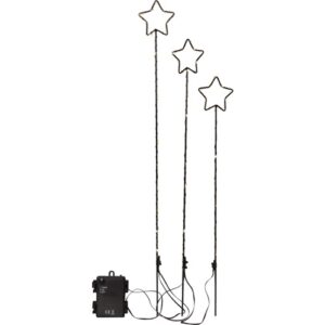 LED Ziemassvētku dekorācija Zvaigznes Star Trading Wizard, 60cm, 54LED, WW, IP44, 3xAA, ar taimeri