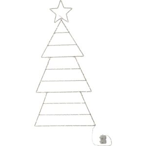 LED āra dekorācija Ziemassvētku egle Star Trading Silhouette Folde, 90cm, 84LED, WW, 3xAA, ar taimeri