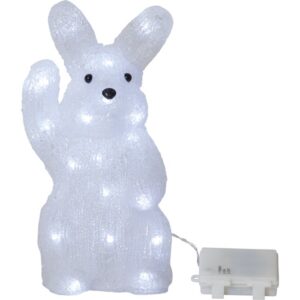 LED Ziemassvētku dekorācija Star Trading Crystalo, 29cm, CW, 30LED, IP44, 3xAA, ar taimeri
