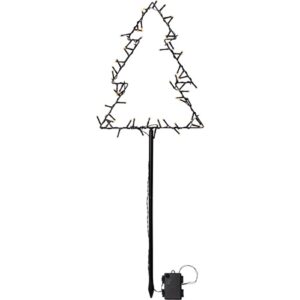 LED āra dekorācija eglīte Star Trading Silhouette Spiky, 90cm, 60LED, WW, 3xAA, ar taimeri