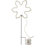 LED āra dekorācija Neona Star Trading NeonSnowflake, 60cm, 117LED, IP44, 3xAA, ar taimeri