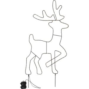 LED āra dekorācija briedis Star Trading Silhouette Cupid, 88cm, 130LED, WW, IP44, 3xAA, ar taimeri