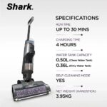 Bezvadu putekļu sūcējs ar mazgāšanu Shark HydroVac WD210EU, 21.6V, 0.5l, LED, ar pašattīrīšanos