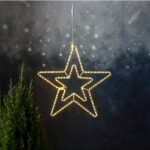 LED Ziemassvētku dekorācija zvaigznes Star Trading Ropeart, 2.1W, 70cm, WW, 125lm, IP44